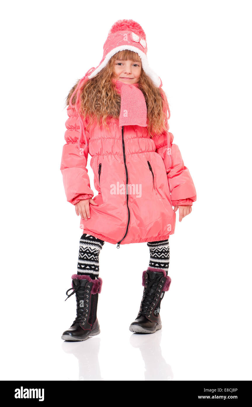 Little girl in winter clothing Stock Photo Alamy