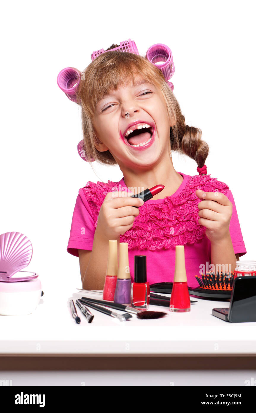 Makeup little girl Stock Photo Alamy