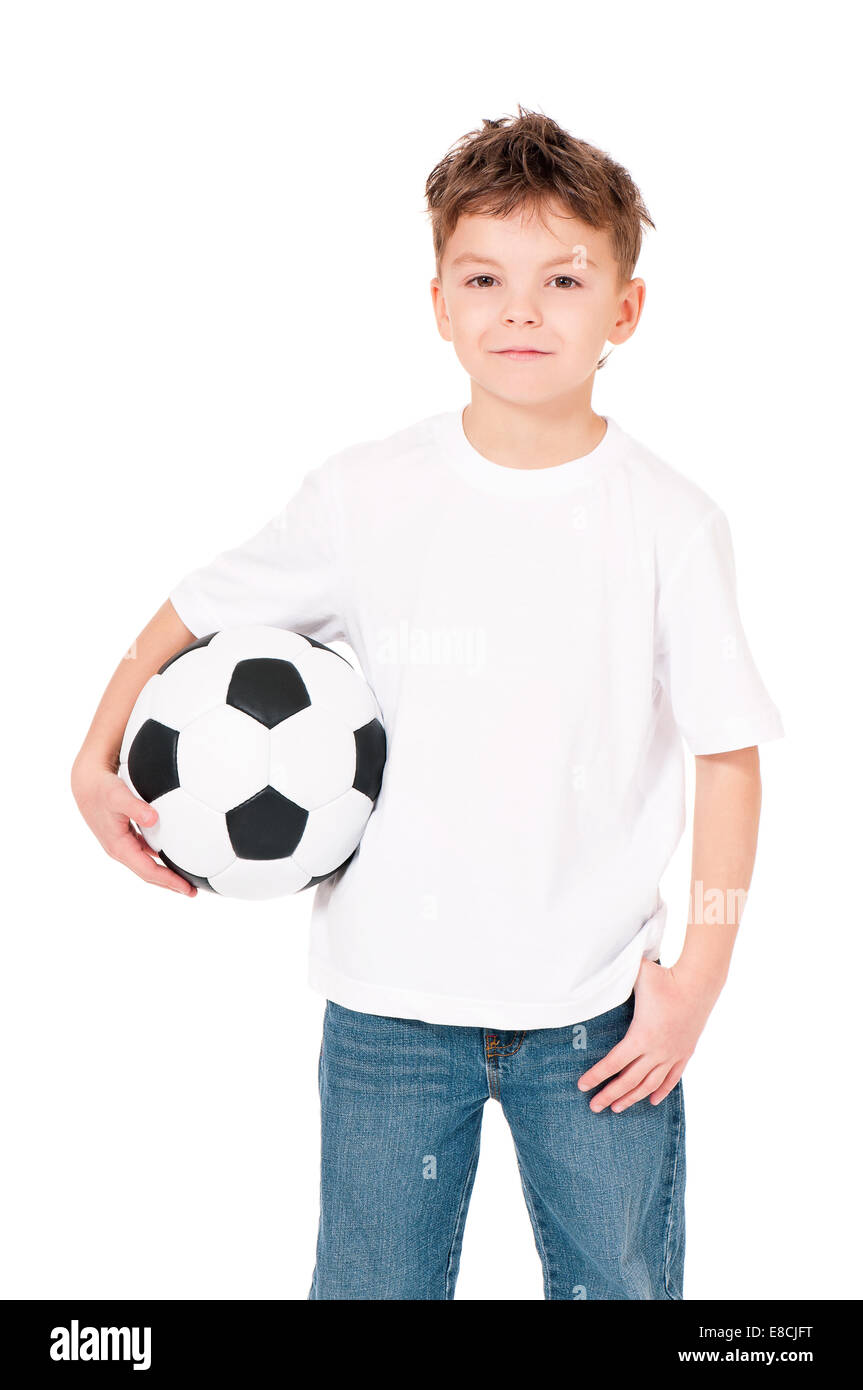 Boy with soccer ball Stock Photo