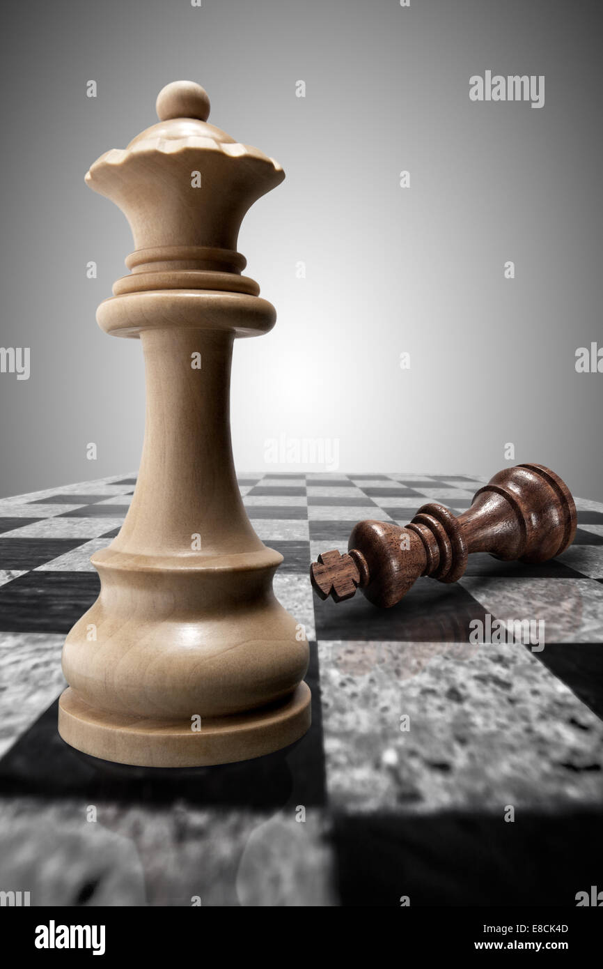 Wooden White Queen and Black Rooks Chess Pieces Stock Image - Image of  challenge, queen: 39091035