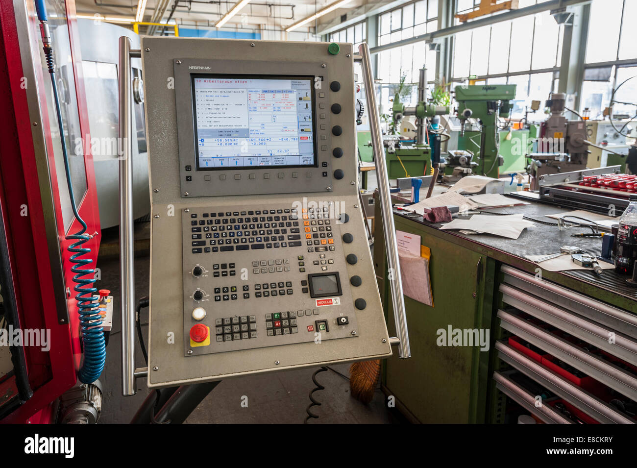 Control unit of a CNC milling cutter Stock Photo