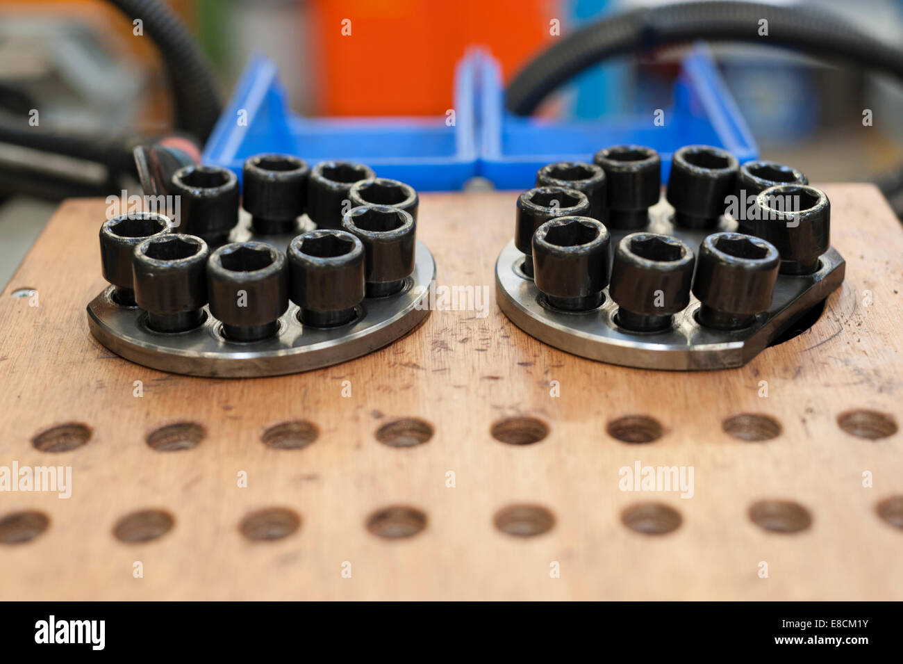 Nuts and bolts for trains in a train maintenance garage Stock Photo Alamy