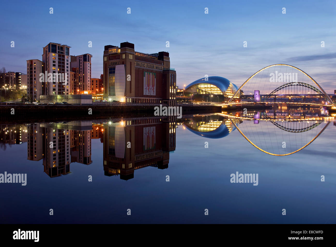 Newcastle Quayside at night Stock Photo