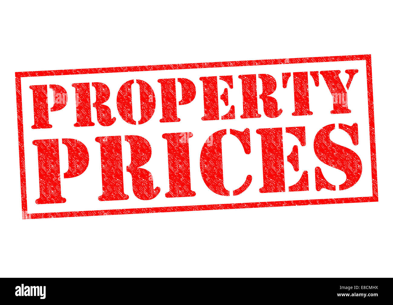 PROPERTY PRICES red Rubber Stamp over a white background. Stock Photo