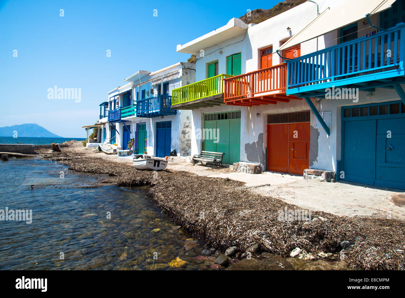 colourful klima at milos in greece Stock Photo Alamy