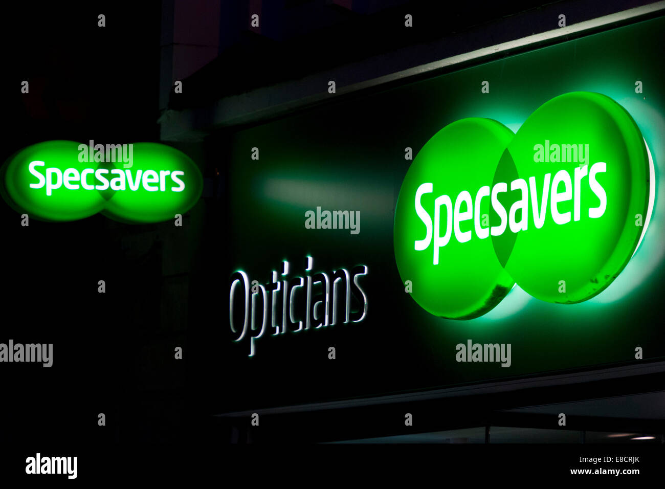 Specsavers opticians shop sign/logo. Stock Photo