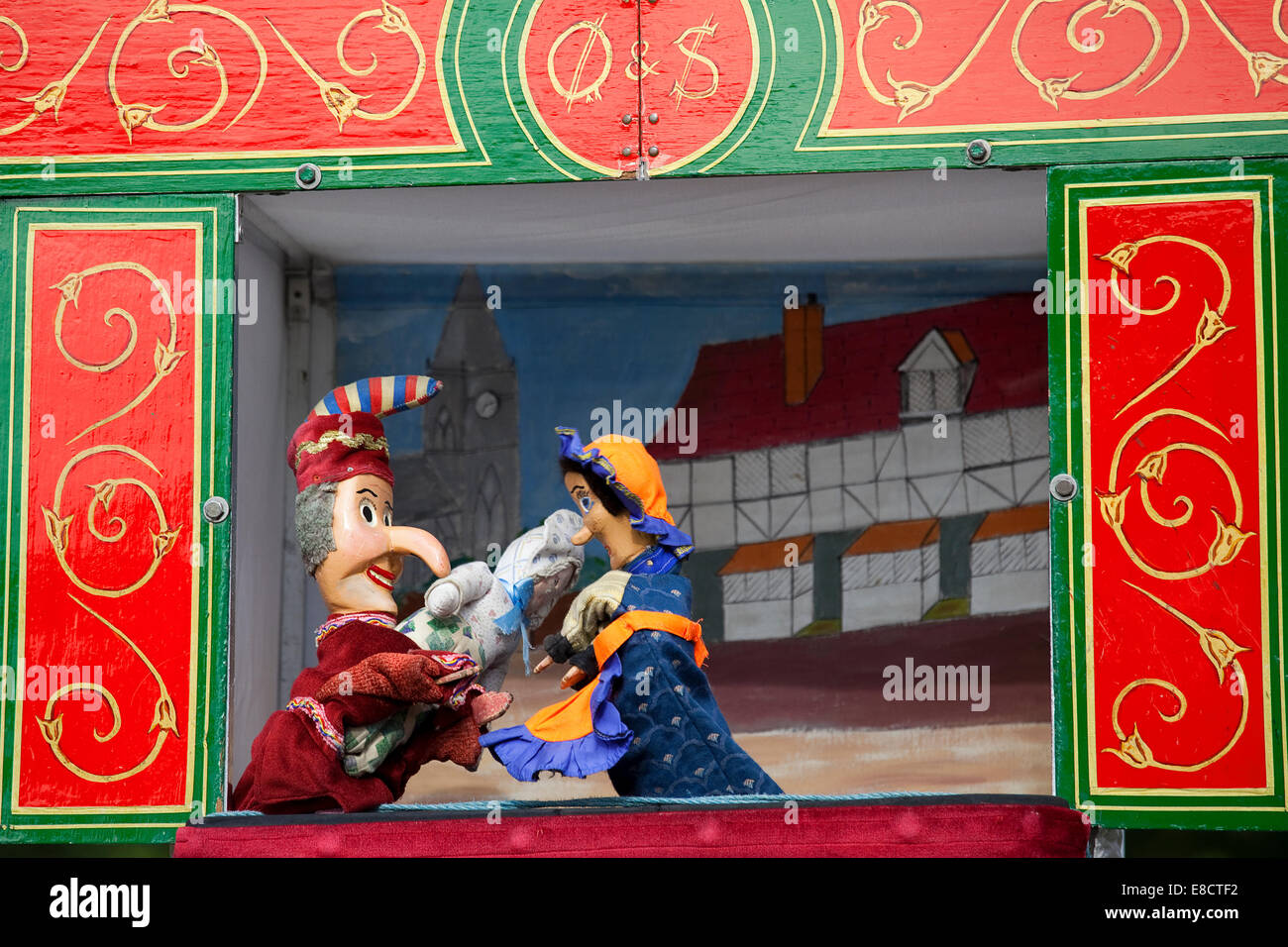Traditional Punch and Judy puppets at the Stanhope Agricultural show in