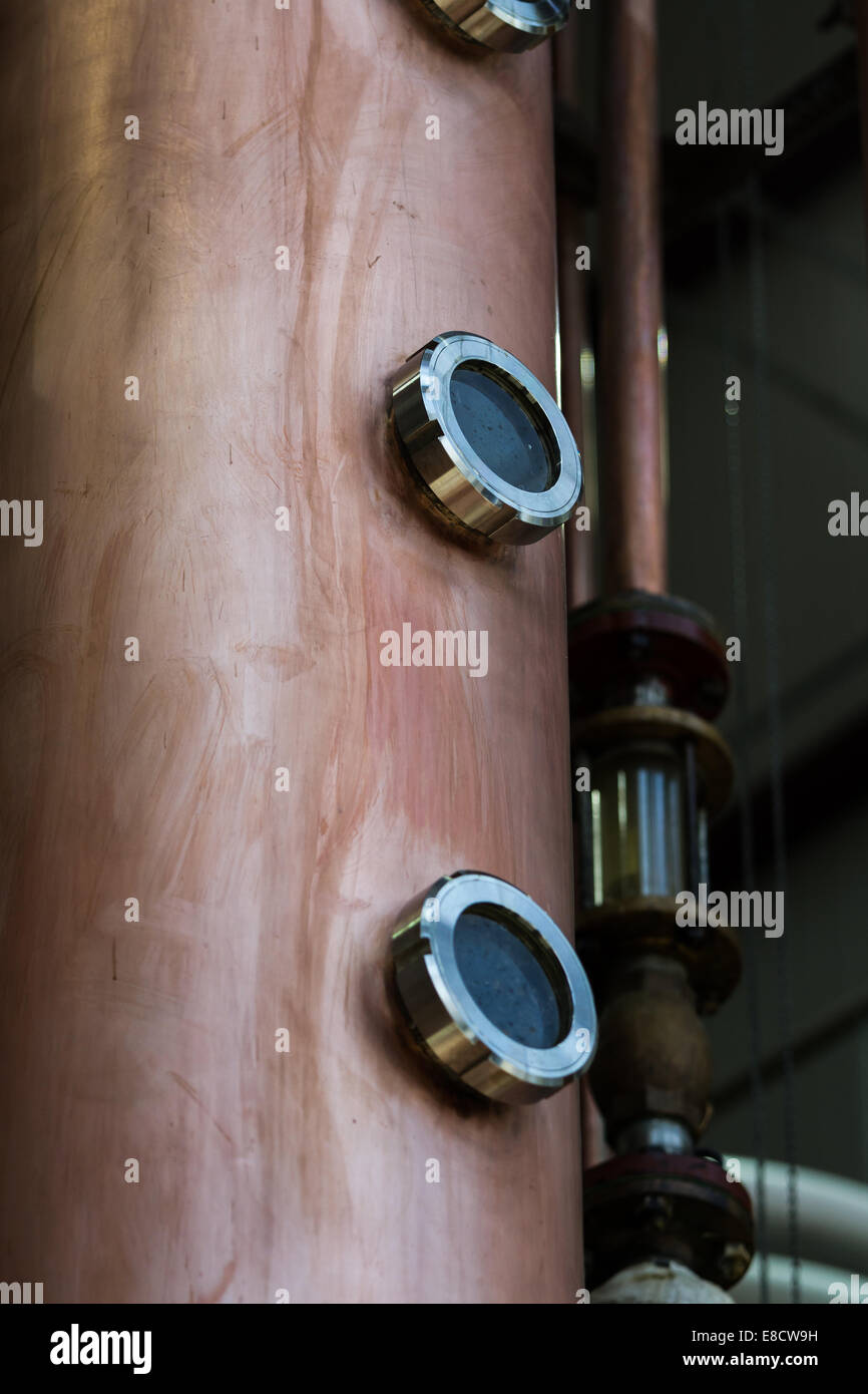 close up of a new copper alcohol still Stock Photo Alamy