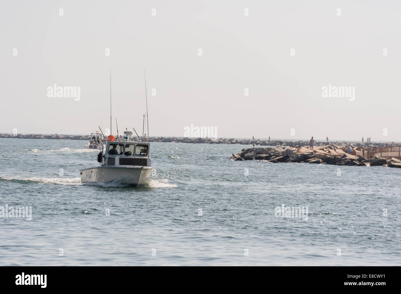 Commercial Fishing boats underway in Galilee Point Judith Narragansett