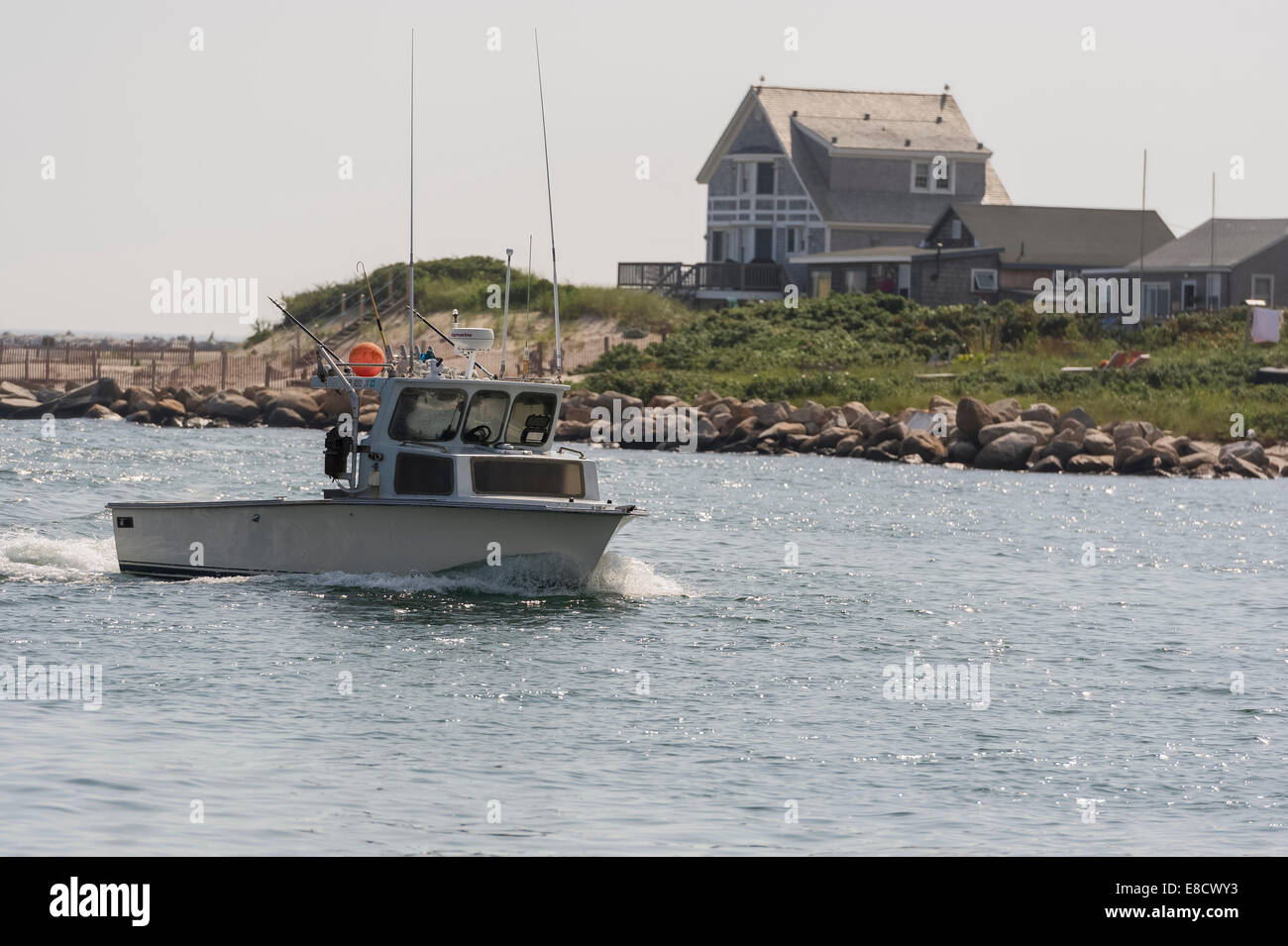 Commercial Fishing boats underway in Galilee Point Judith Narragansett