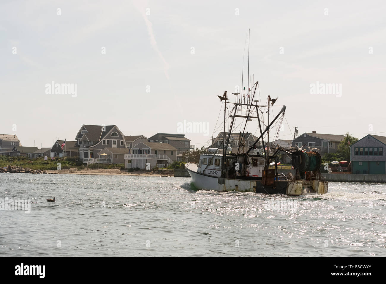 Commercial Fishing boats underway in Galilee Point Judith Narragansett