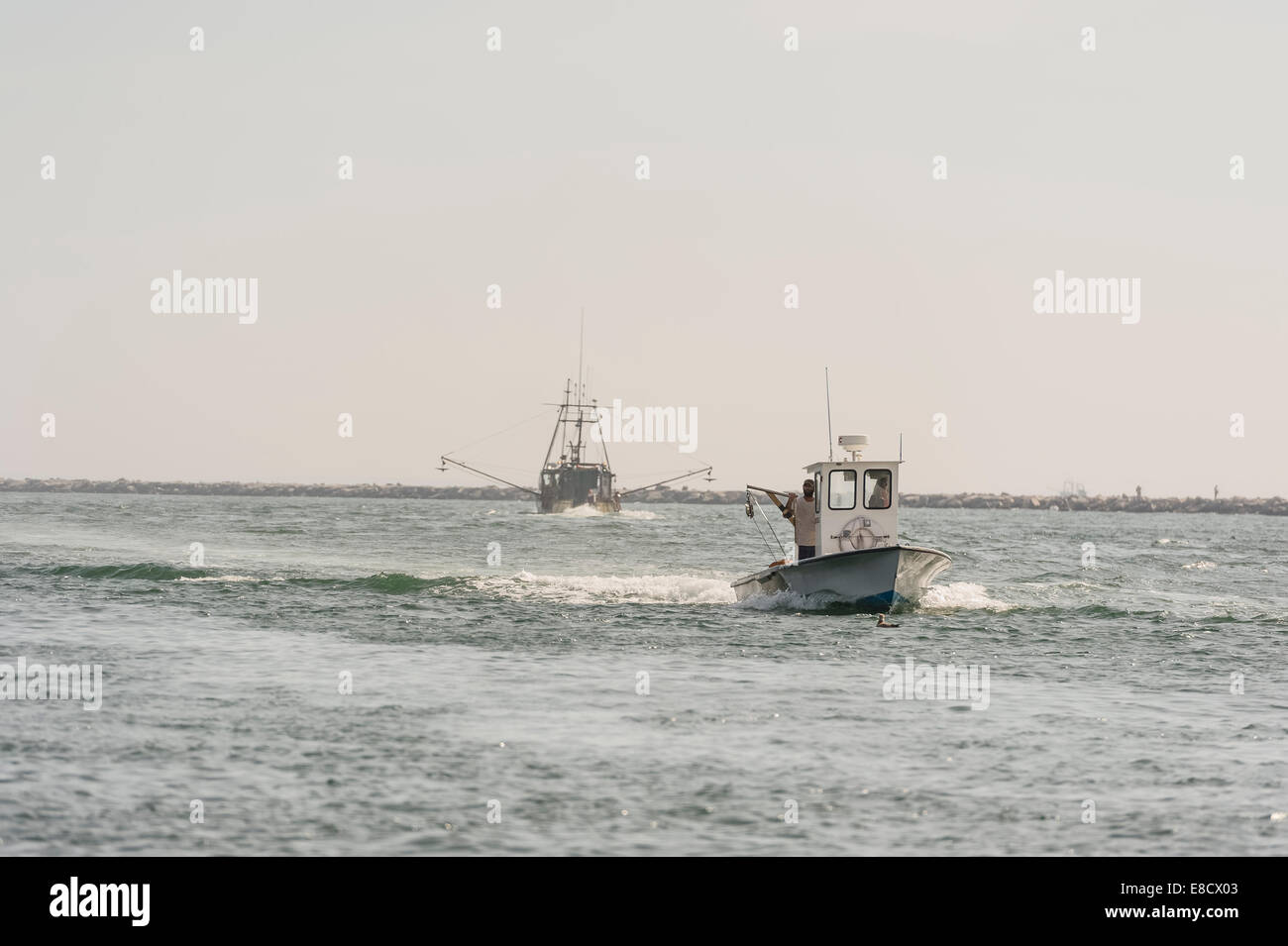 Commercial Fishing boats underway in Galilee Point Judith Narragansett