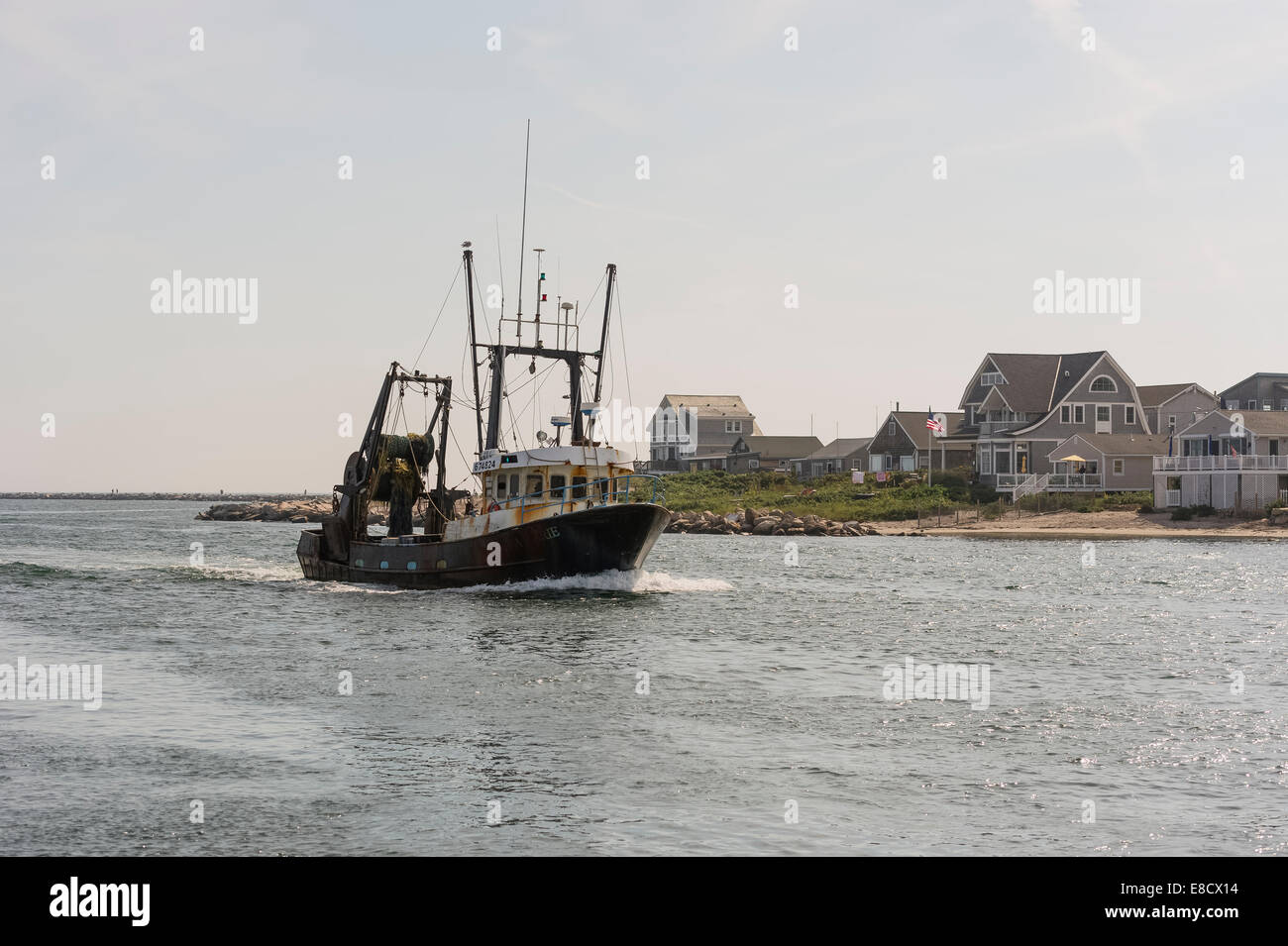 Commercial Fishing boats underway in Galilee Point Judith Narragansett