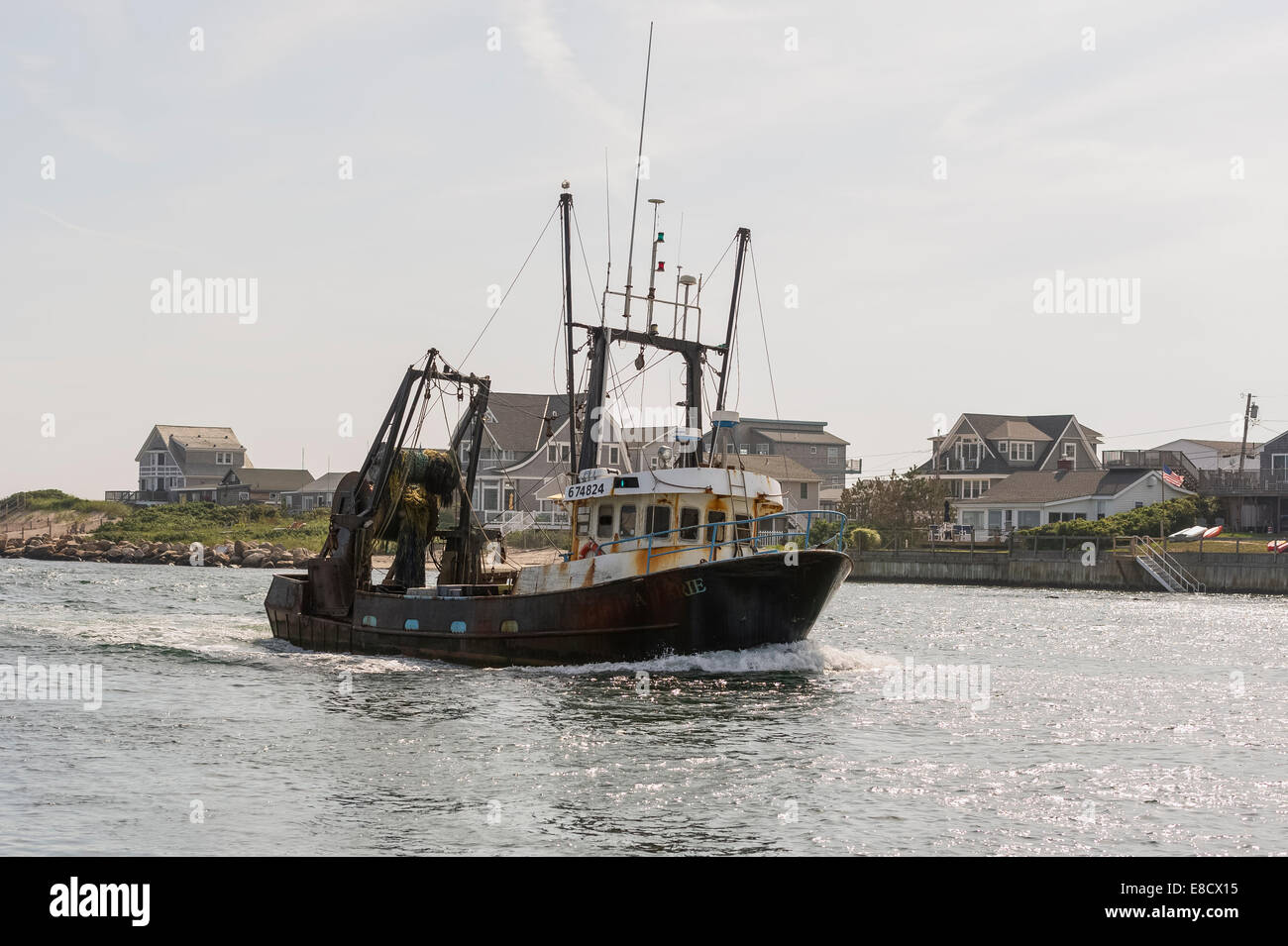 Commercial Fishing boats underway in Galilee Point Judith Narragansett