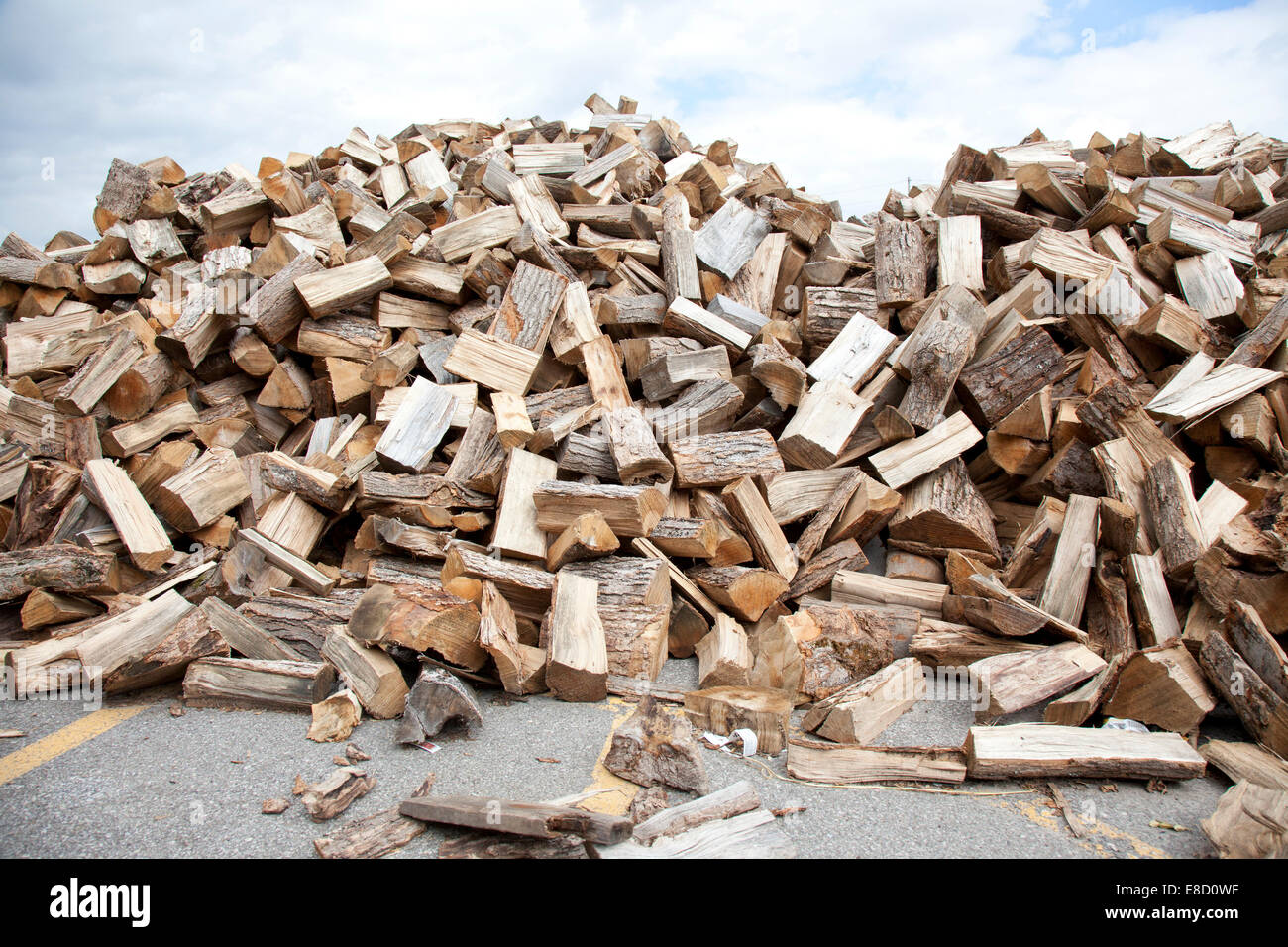 fire wood pile Stock Photo