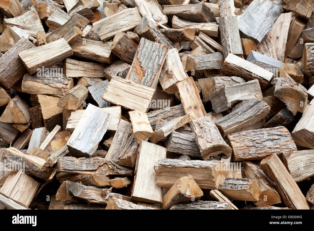 fire wood pile Stock Photo