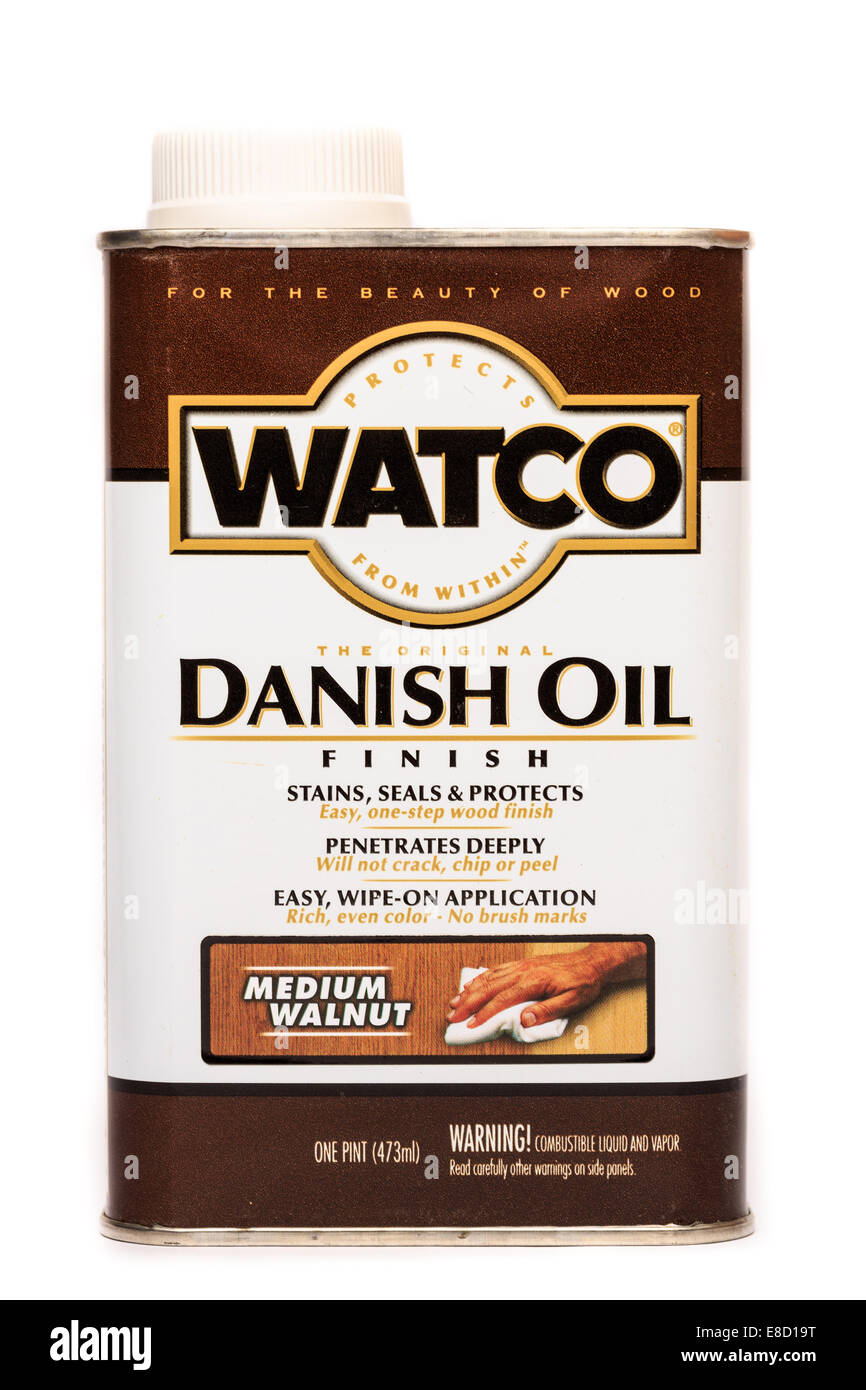 Waco Danish Oil Wood Stain Finish Stock Photo