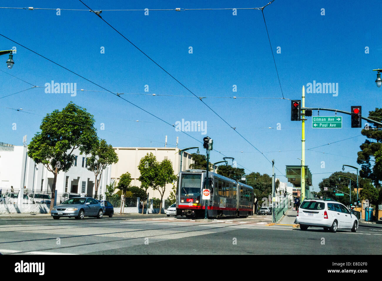 3rd street in San Francisco California one of the streets leading to AT&T park Stock Photo