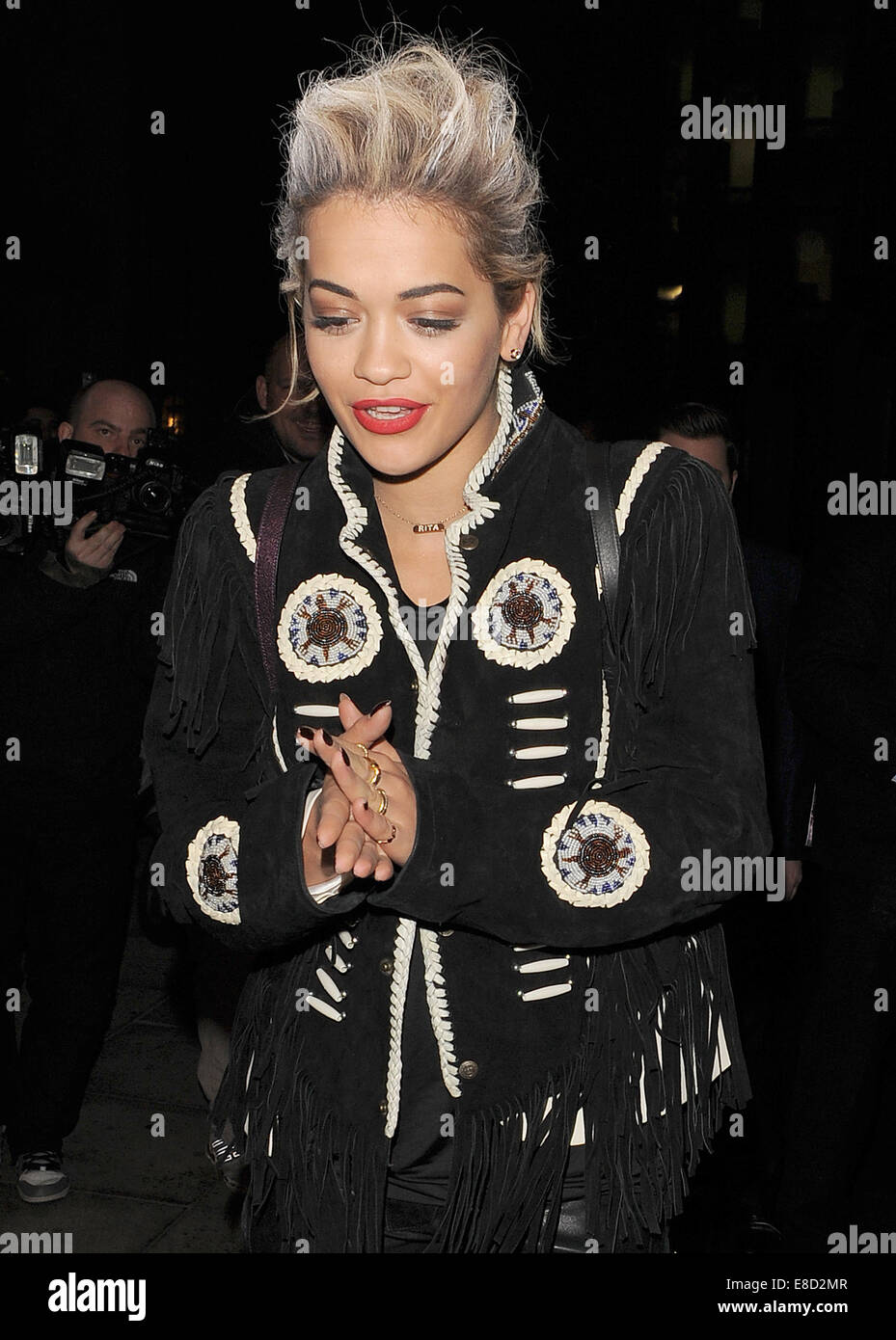 Rita Ora arriving at the Dorchester hotel, having had dinner with Chloe