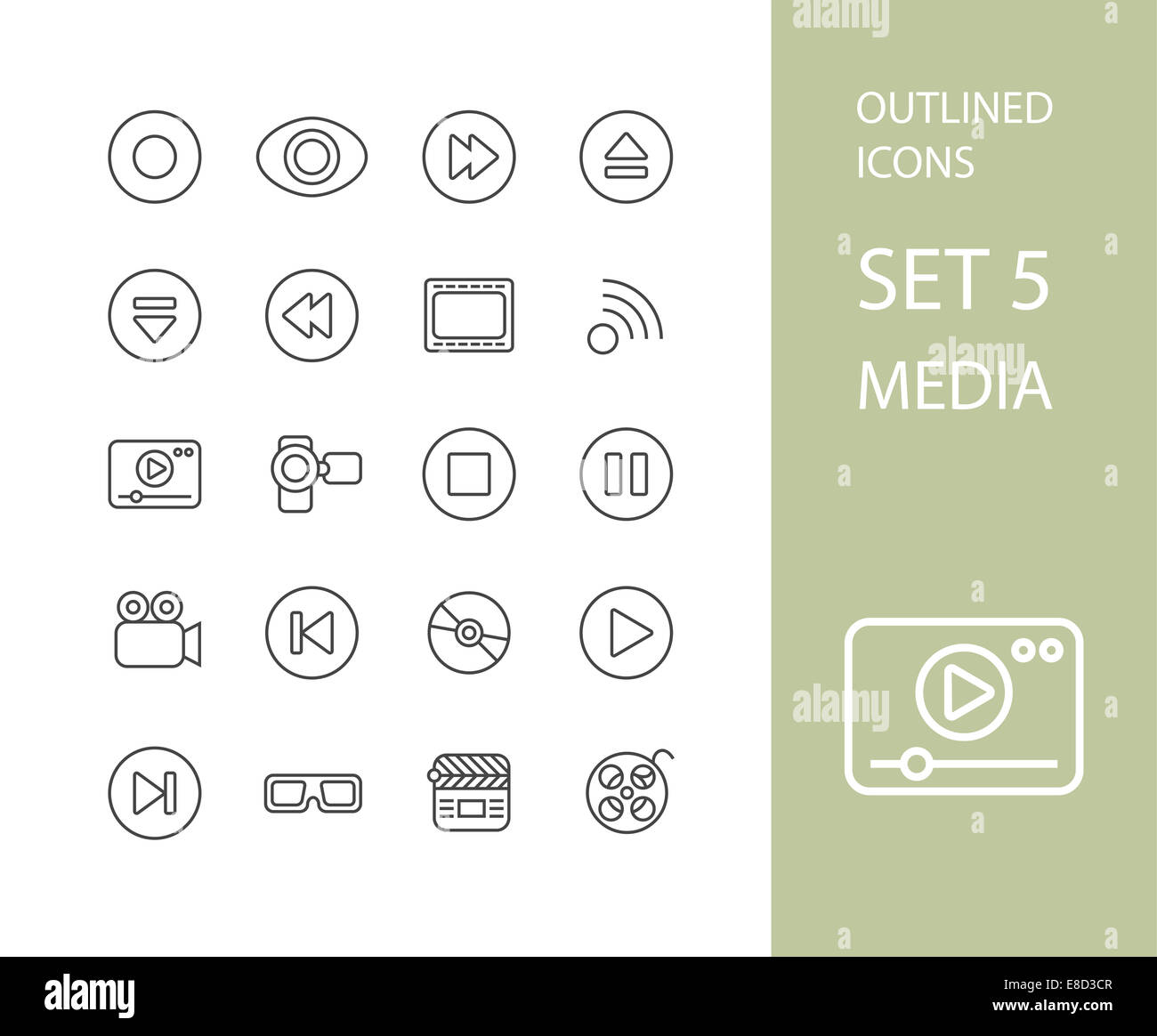 Outline icons thin flat design, modern line stroke style Stock Photo ...