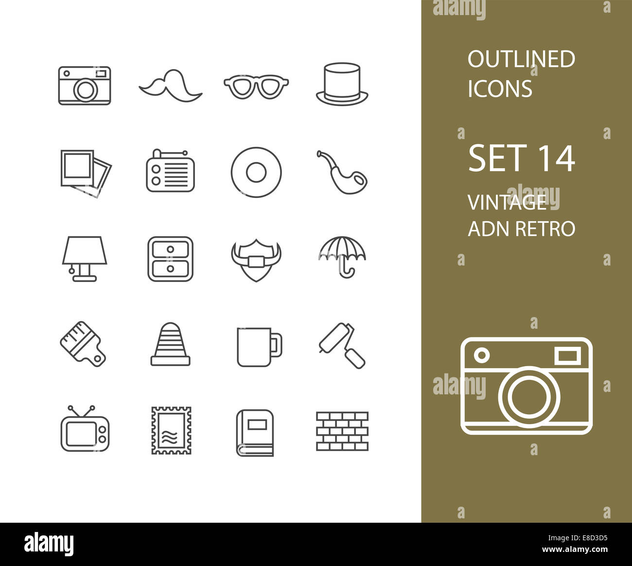 Outline icons thin flat design, modern line stroke style Stock Photo ...