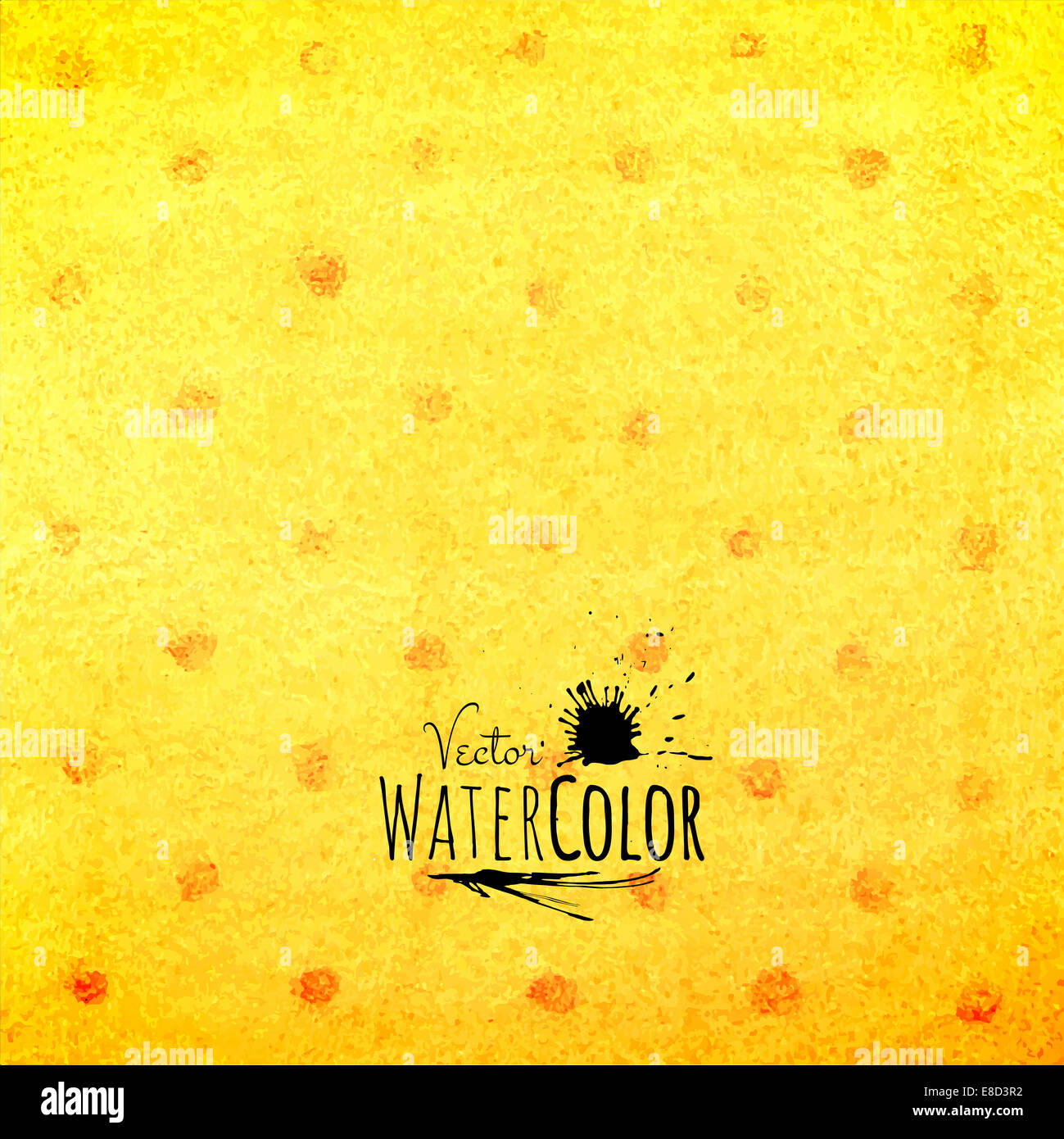 Watercolor polka dot pattern, yellow orange and red colors Stock Photo