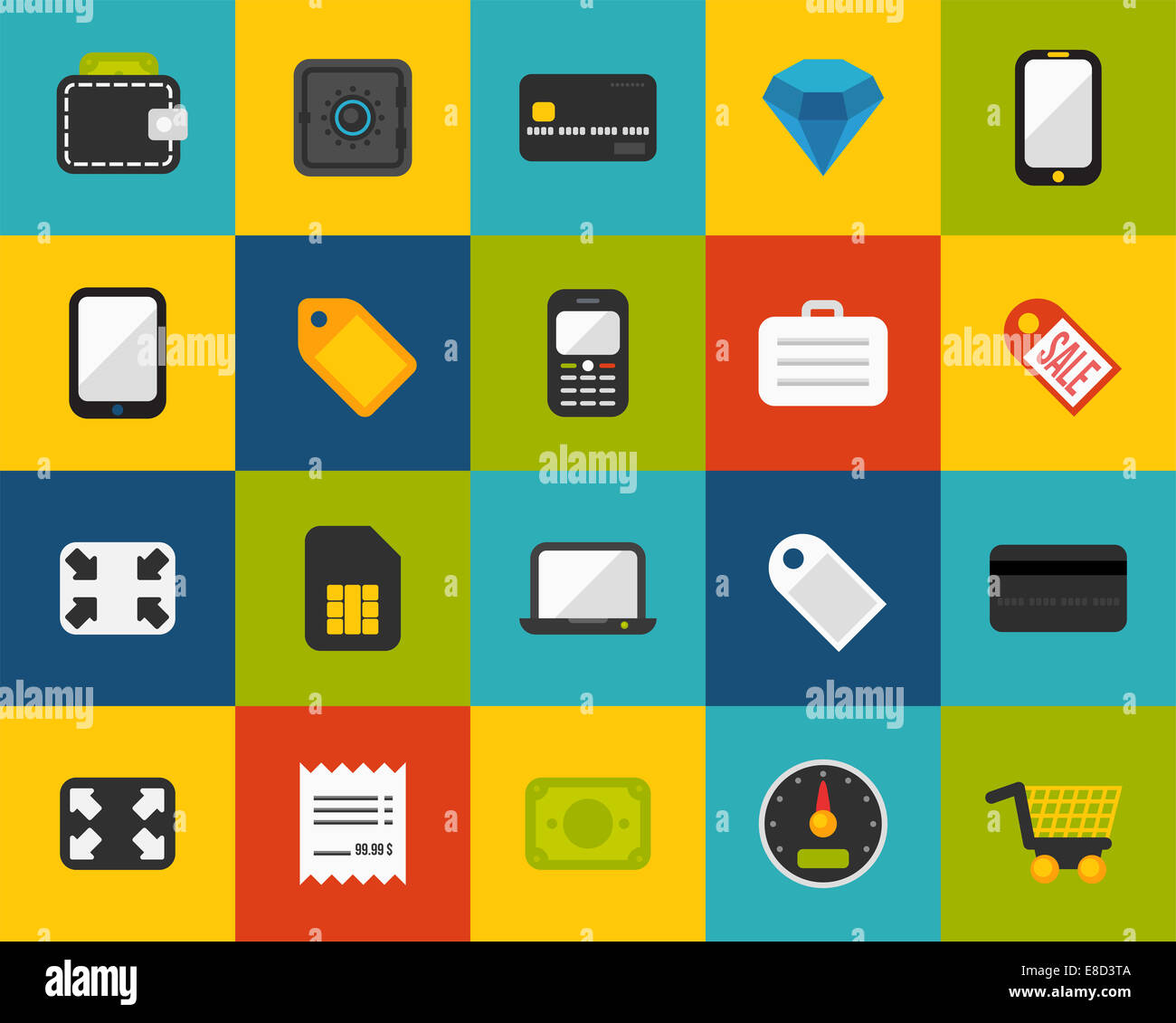 Flat icons set 9 Stock Photo - Alamy