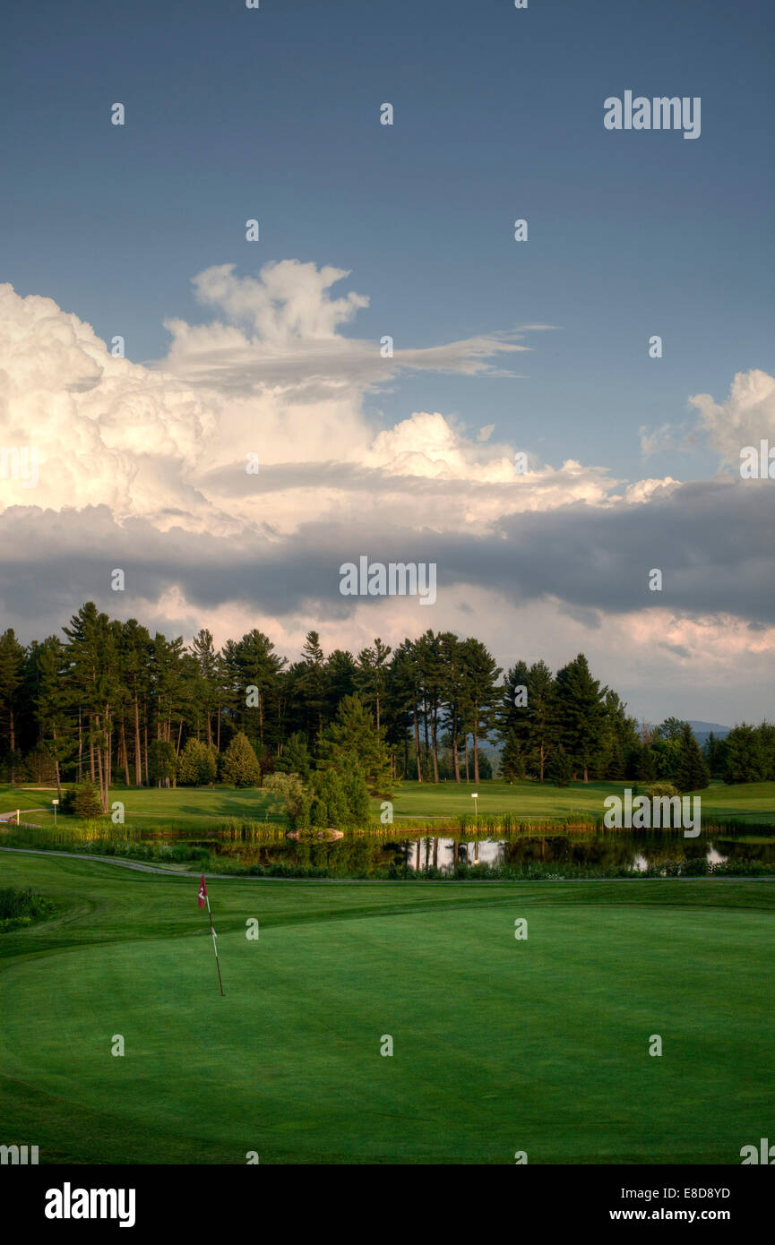 Club de Golf Lac Brome, evening light, Foster, Eastern Townships, Quebec, Canada Stock Photo