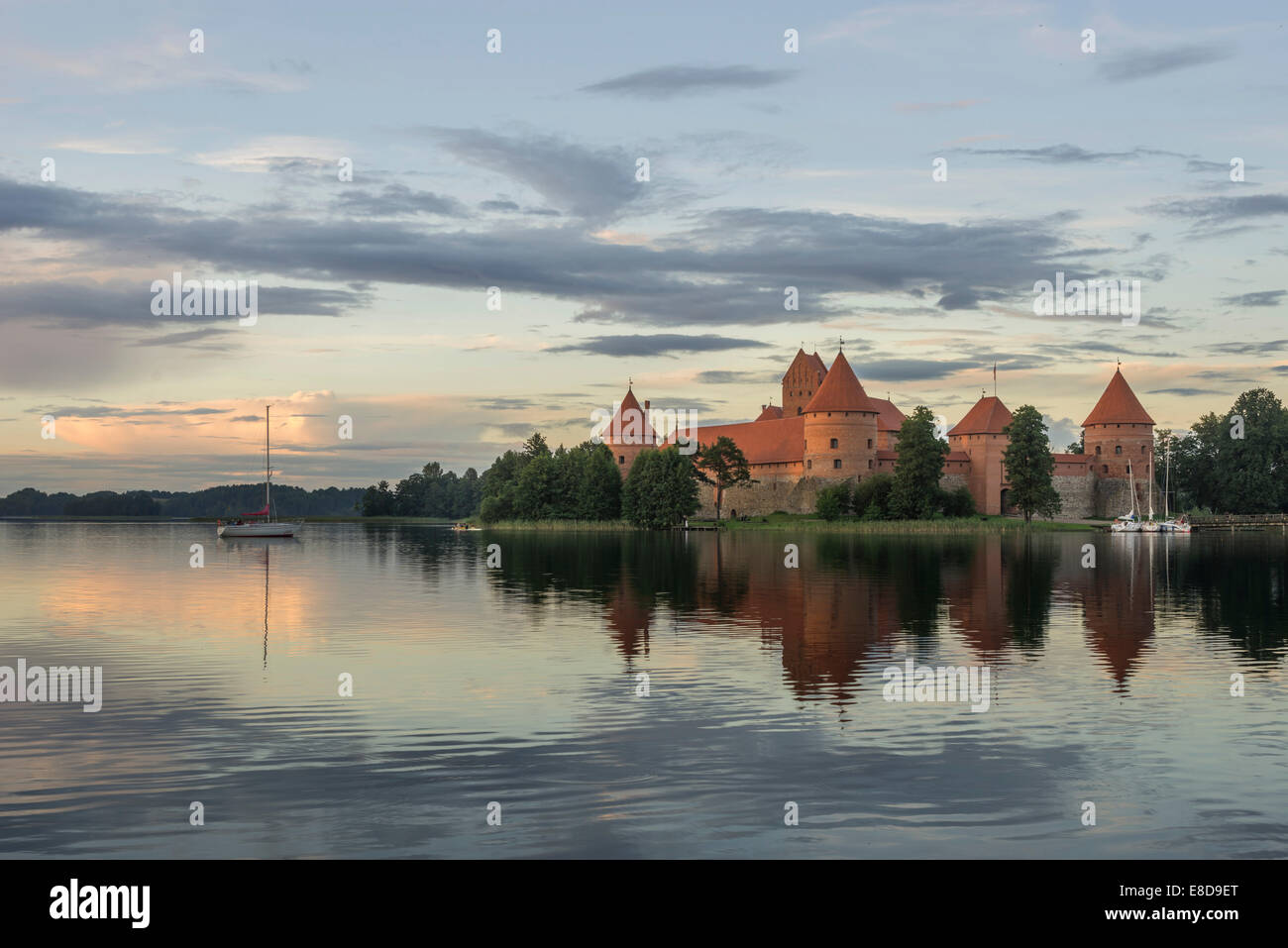 Trakai Island Castle in Lake Galve, Trakai, Vilnius district, Lithuania Stock Photo