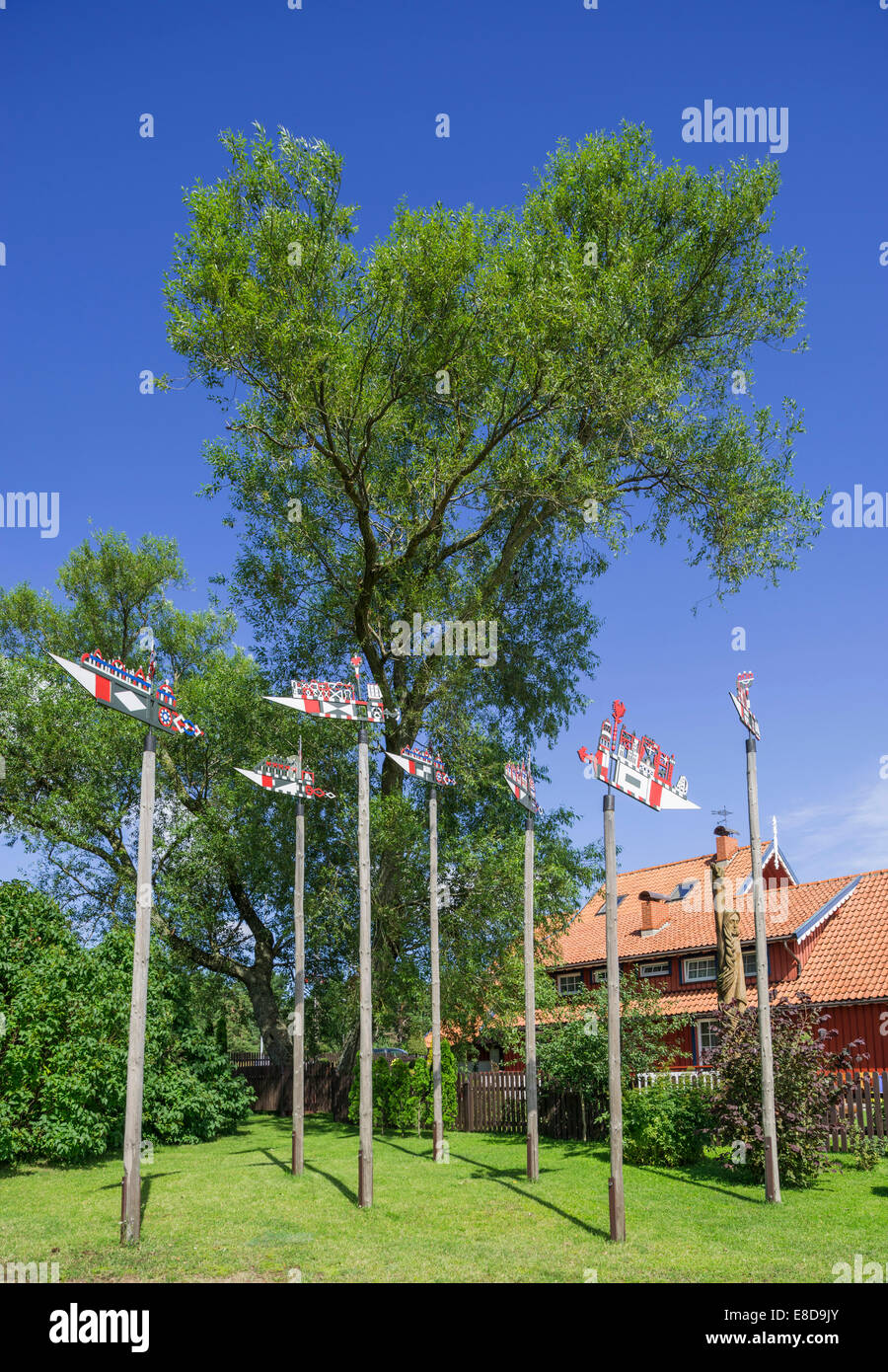 Curonian flags, Nida, Klaipėda County, Lithuania Stock Photo