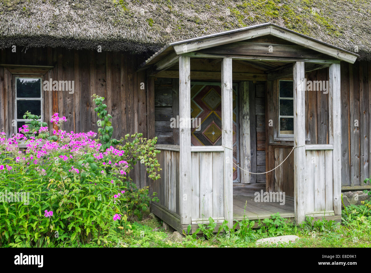House in the old fishing village of Kurzeme, open-air museum, Berģi, Riga, Rīgas pilsēta, Latvia Stock Photo