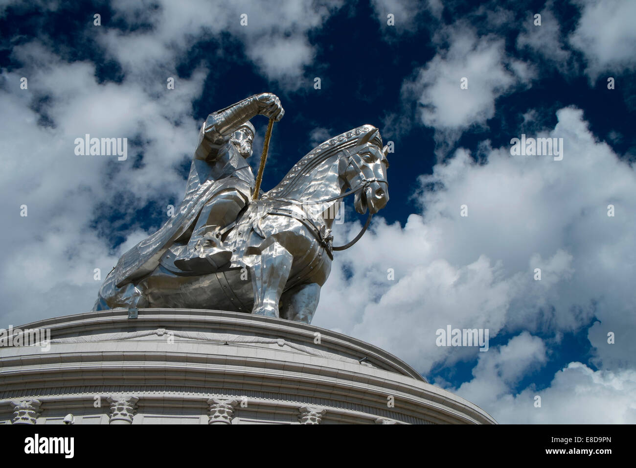 Fortymetre high statue of Genghis Khan, made of stainless steel, in