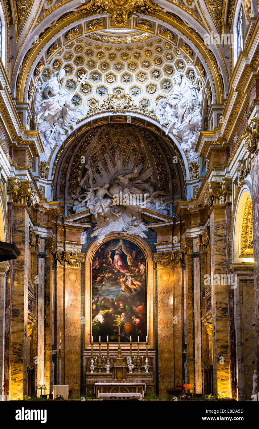 Dome and choir, Church of San Luigi dei Francesi or Church of Saint Louis of the French, Rome, Lazio, Italy Stock Photo