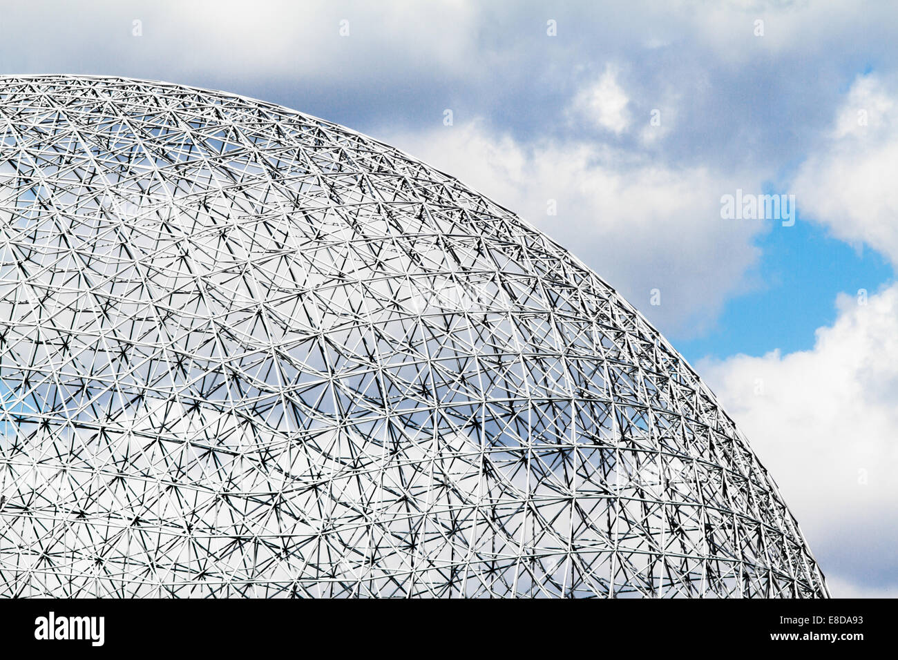 Montreal Biosphere Structure details and Clouds Stock Photo