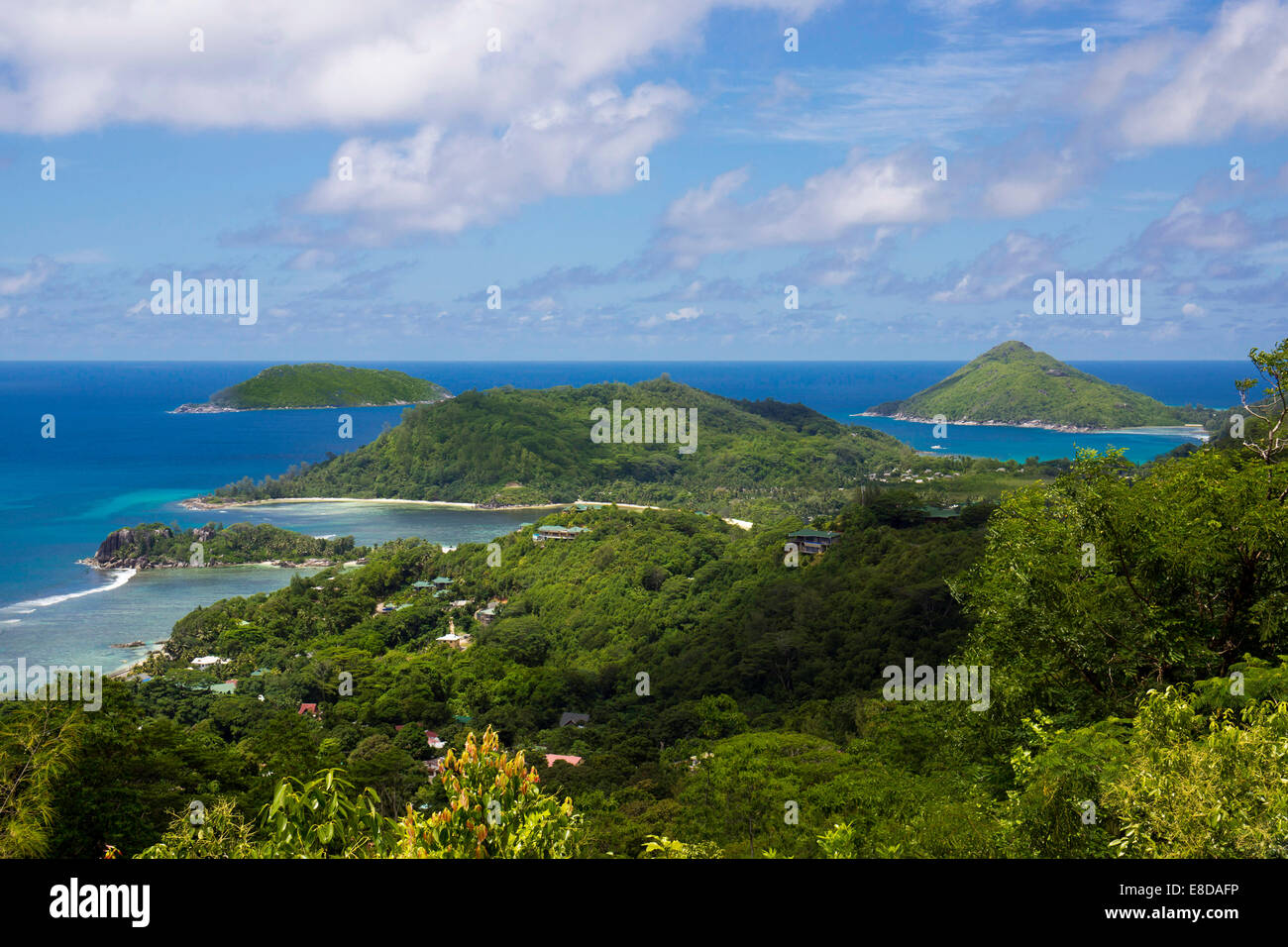 View towards Therese Island, Mahe, Seychelles Stock Photo