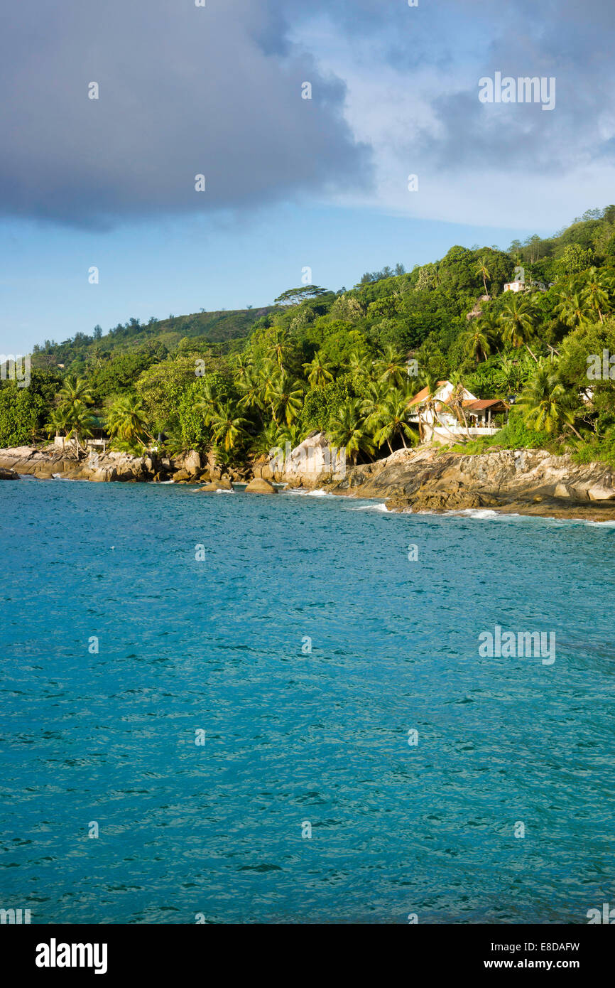 House on the coast, Beau Vallon, Mahe, Seychelles Stock Photo