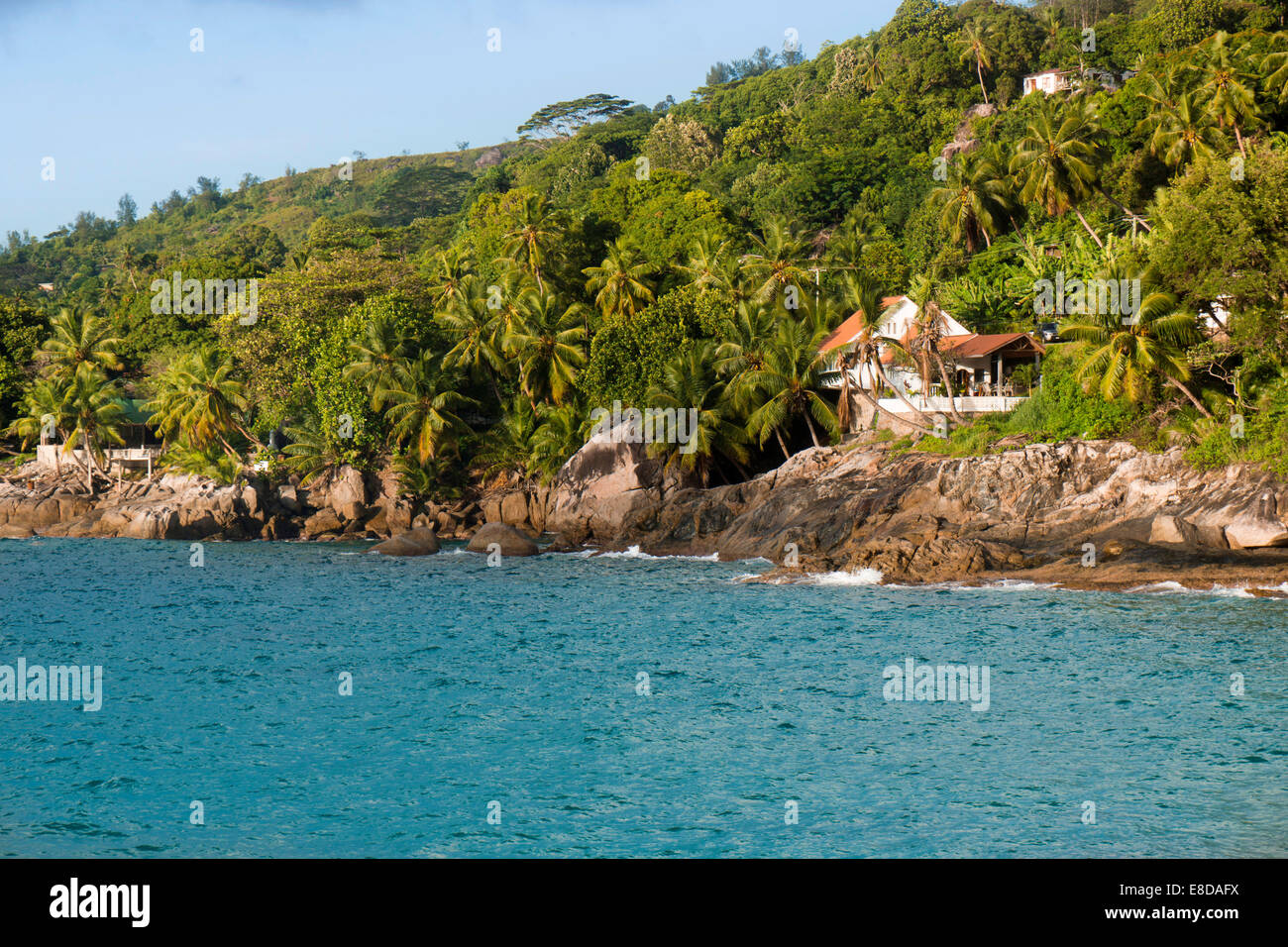 House on the coast, Beau Vallon, Mahe, Seychelles Stock Photo Alamy