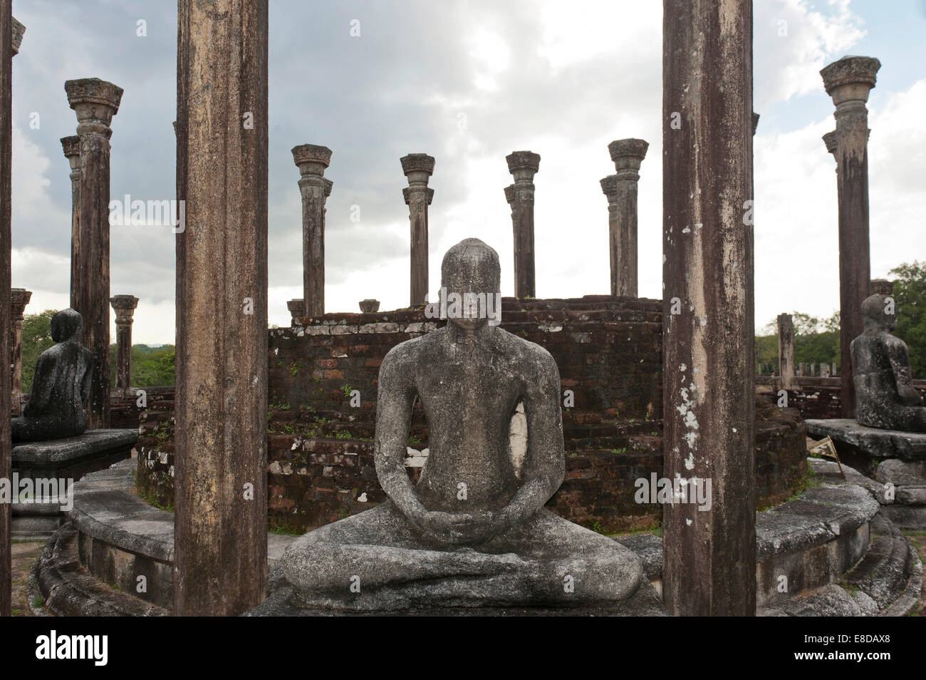 Buddha statue in a ruined temple, Temple of Medirigiriya, Medirigiriya, Sri Lanka Stock Photo