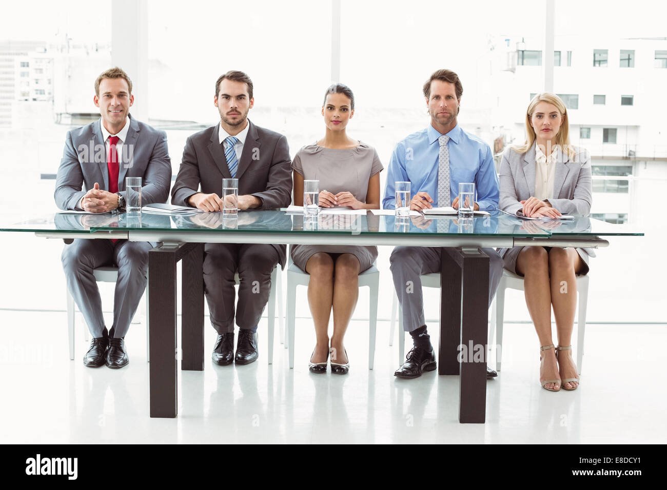 Panel of corporate personnel officers in office Stock Photo Alamy