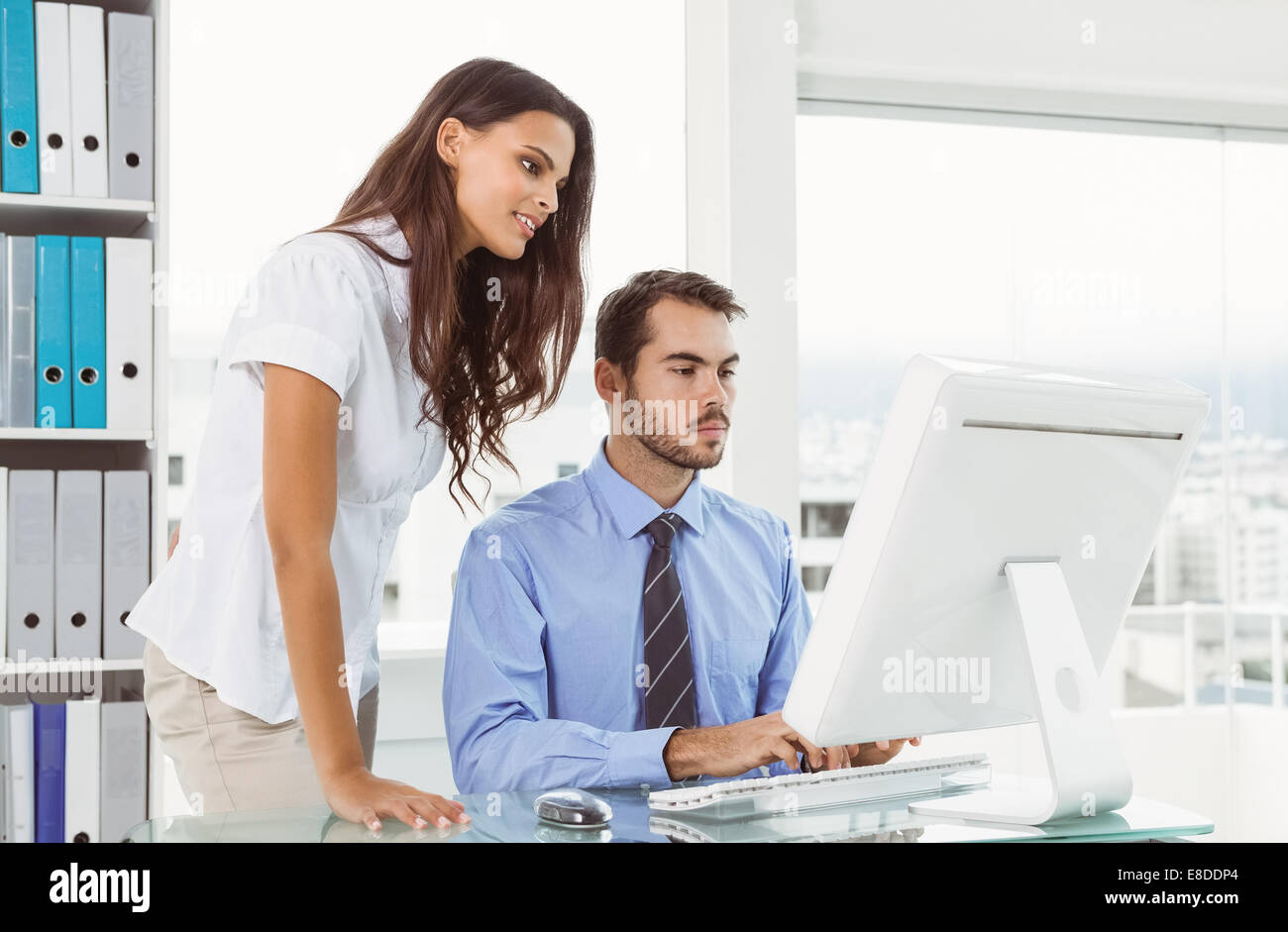 Business people using computer in office Stock Photo - Alamy