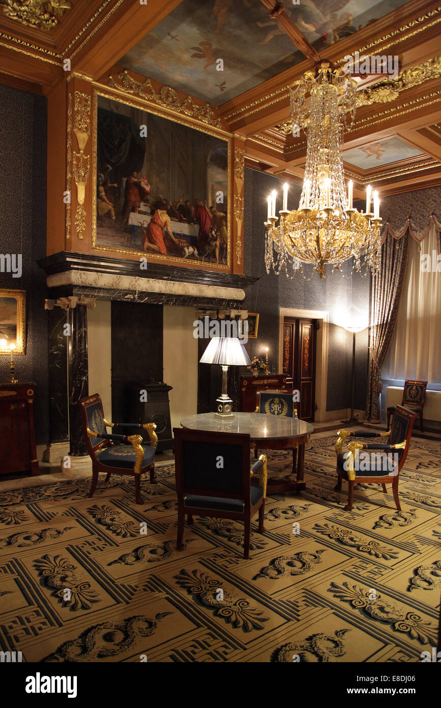 The Royal Palace in Amsterdam.Interiors.Koninklijk Paleis.Dam.Dam square Stock Photo