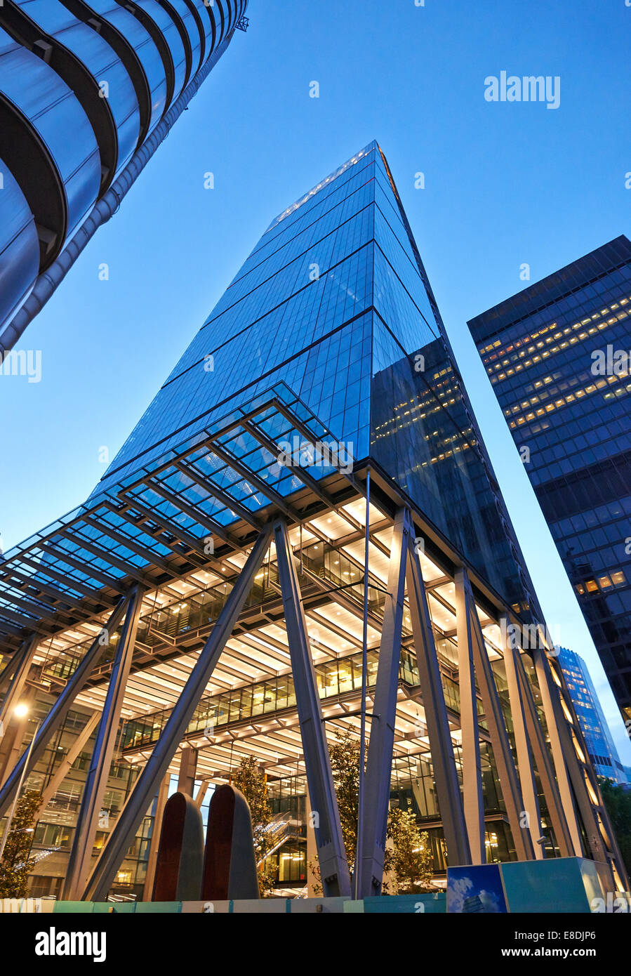 LONDON, UK - JUNE 06, 2014: Modern architecture City of London the leading centre of global finance, headquarters for leading ba Stock Photo