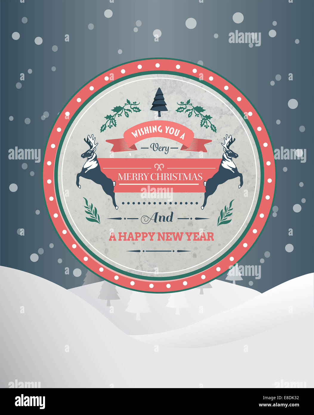 Merry christmas and happy new year vector Stock Photo - Alamy