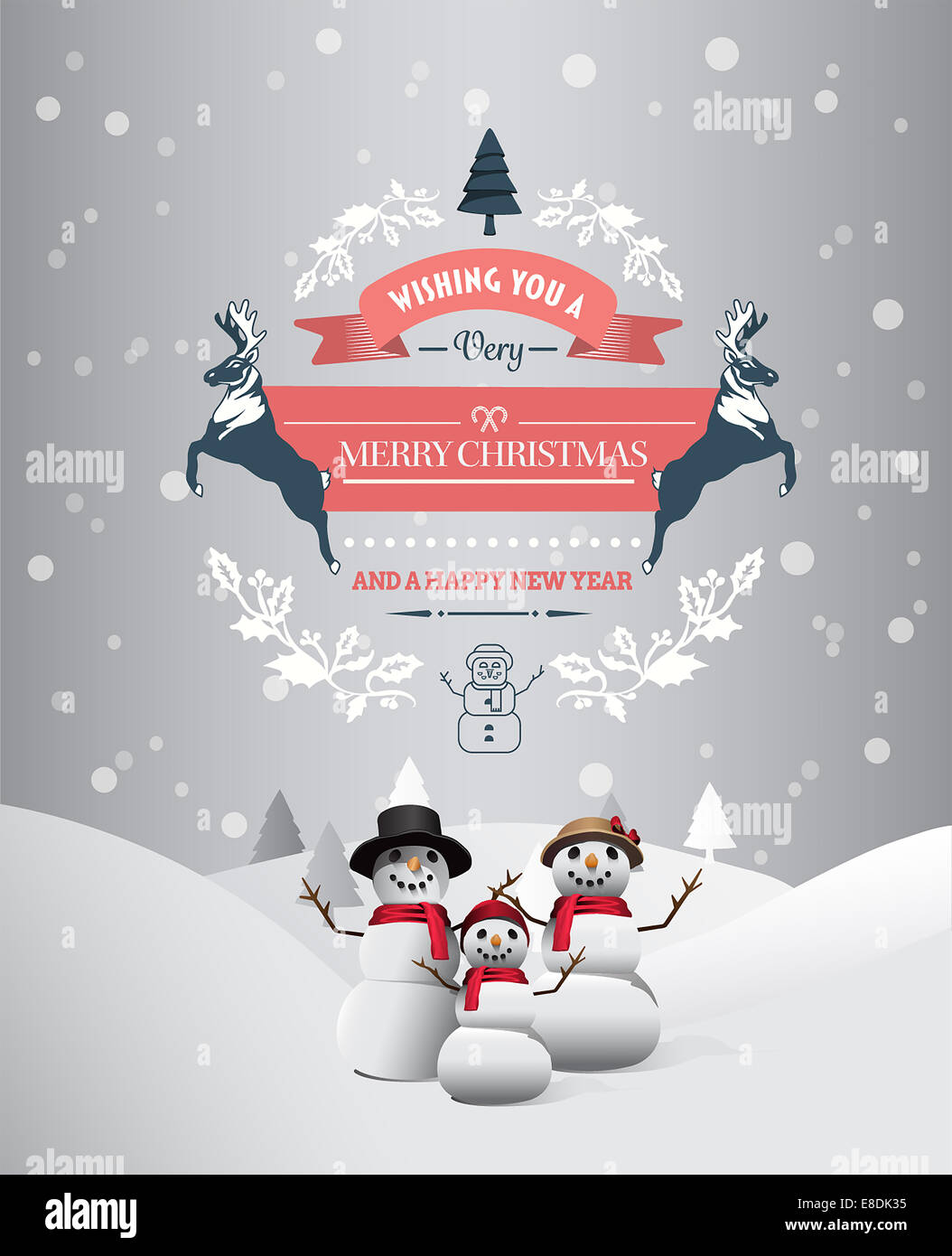 Merry christmas and happy new year vector Stock Photo - Alamy