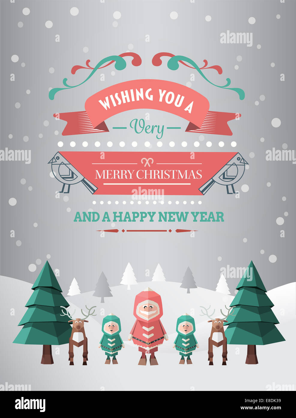 Merry christmas and happy new year vector Stock Photo - Alamy