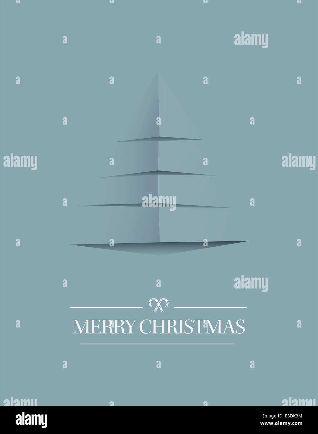 Minimal merry christmas vector in blue Stock Photo