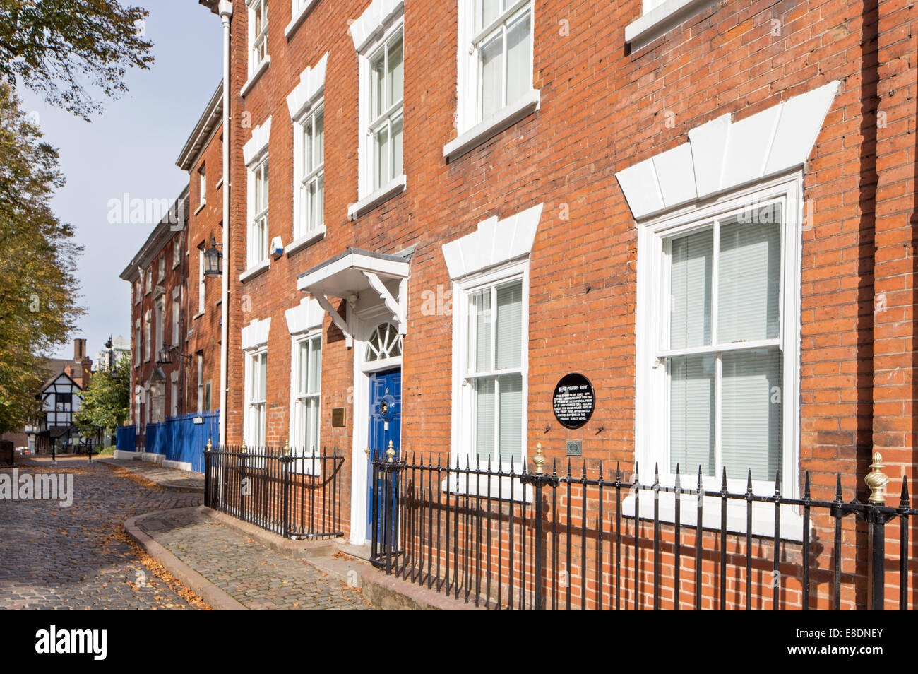 Early 19th century town houses in Priory Row, Coventry, Warwickshire, England, UK Stock Photo