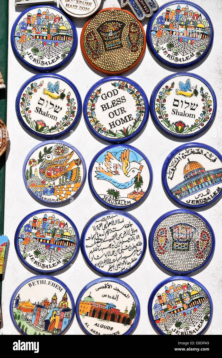 Ceramic souvenirs in the Old City, Jerusalem, Israel Stock Photo Alamy