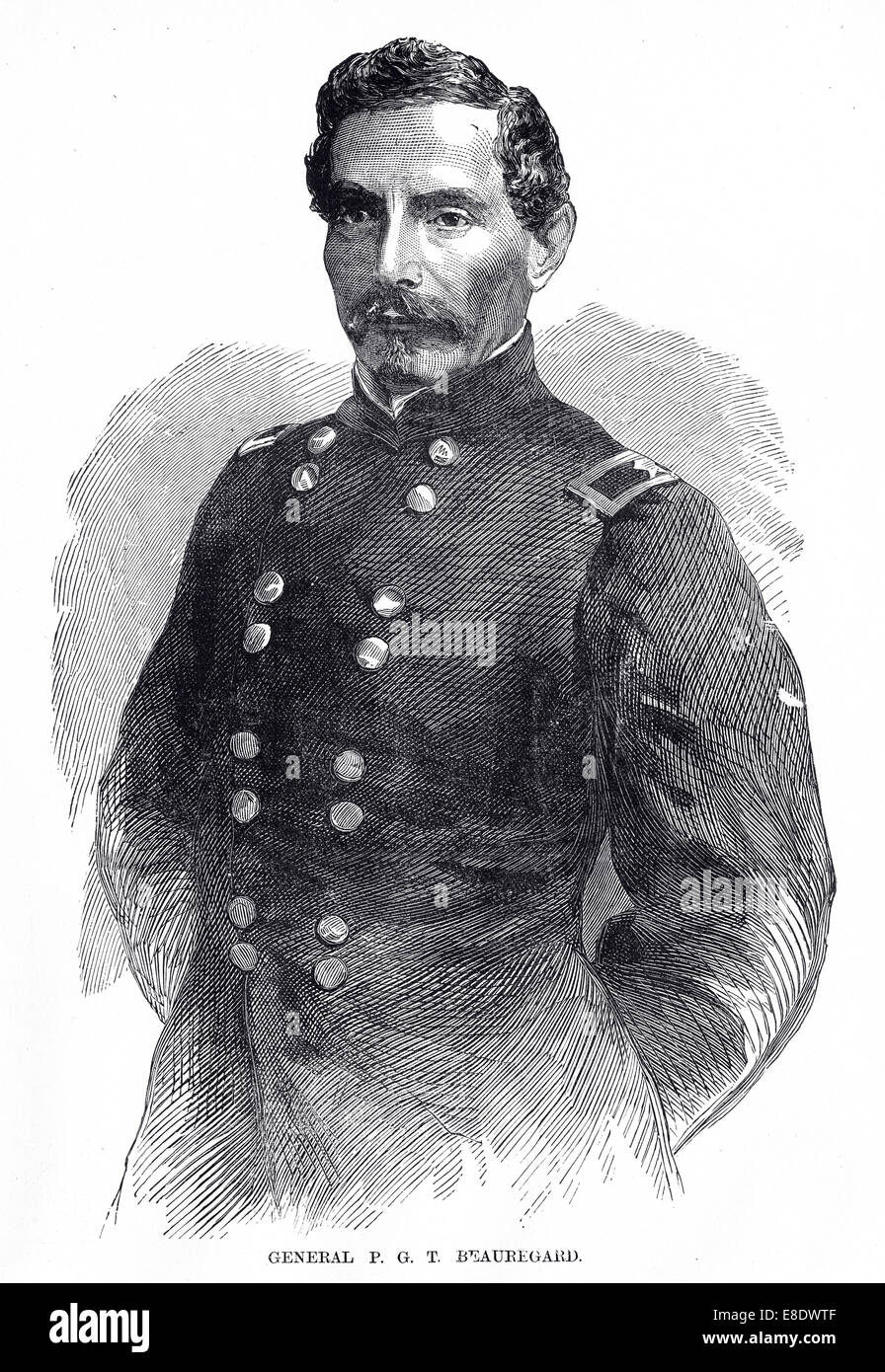Engraving of General P.G.T. Beauregard from "Famous Leaders and Battle