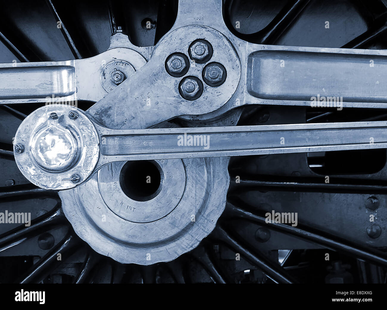 Closeup coupling rods on vintage hires stock photography and images